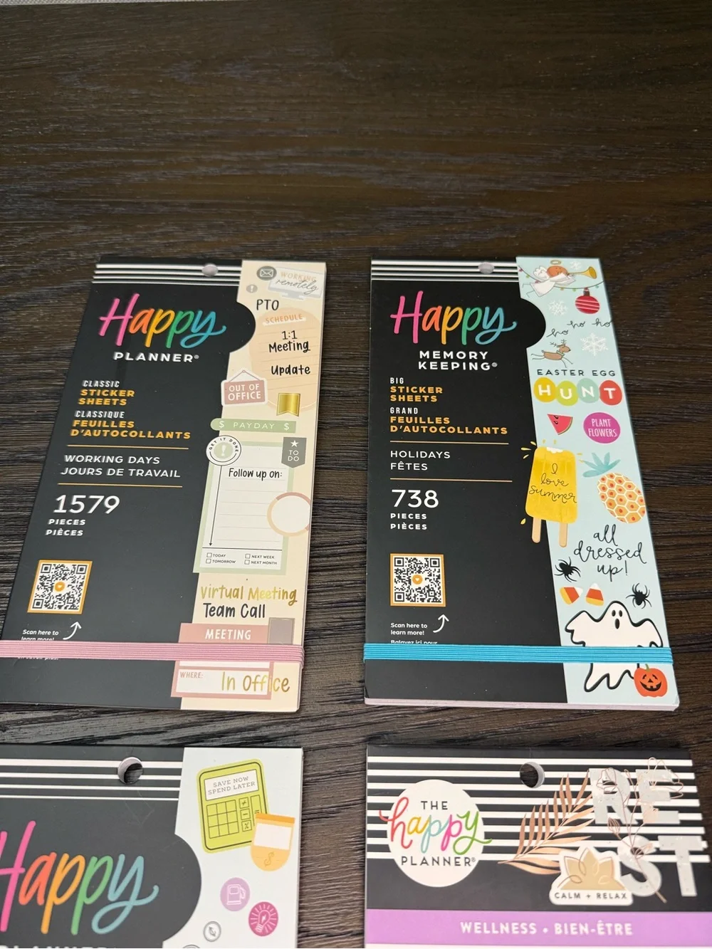 Happy Planner Sticker Packs - Black, Pink, Blue, Purple Accents